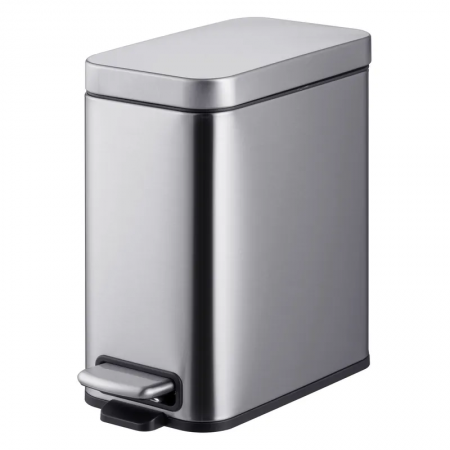 Ведро для мусора Quadro-TC-0105 SS Color/плавное закрытие/прямоугольное/5л/нержавейка (MI7062)